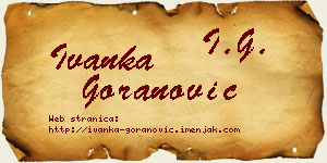 Ivanka Goranović vizit kartica